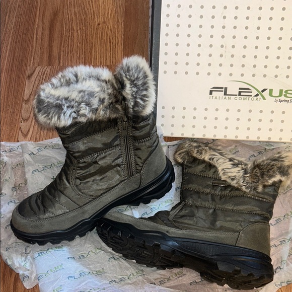 Flexus Women's Fur-Lined Winter Boots - Brown - Picture 1 of 5